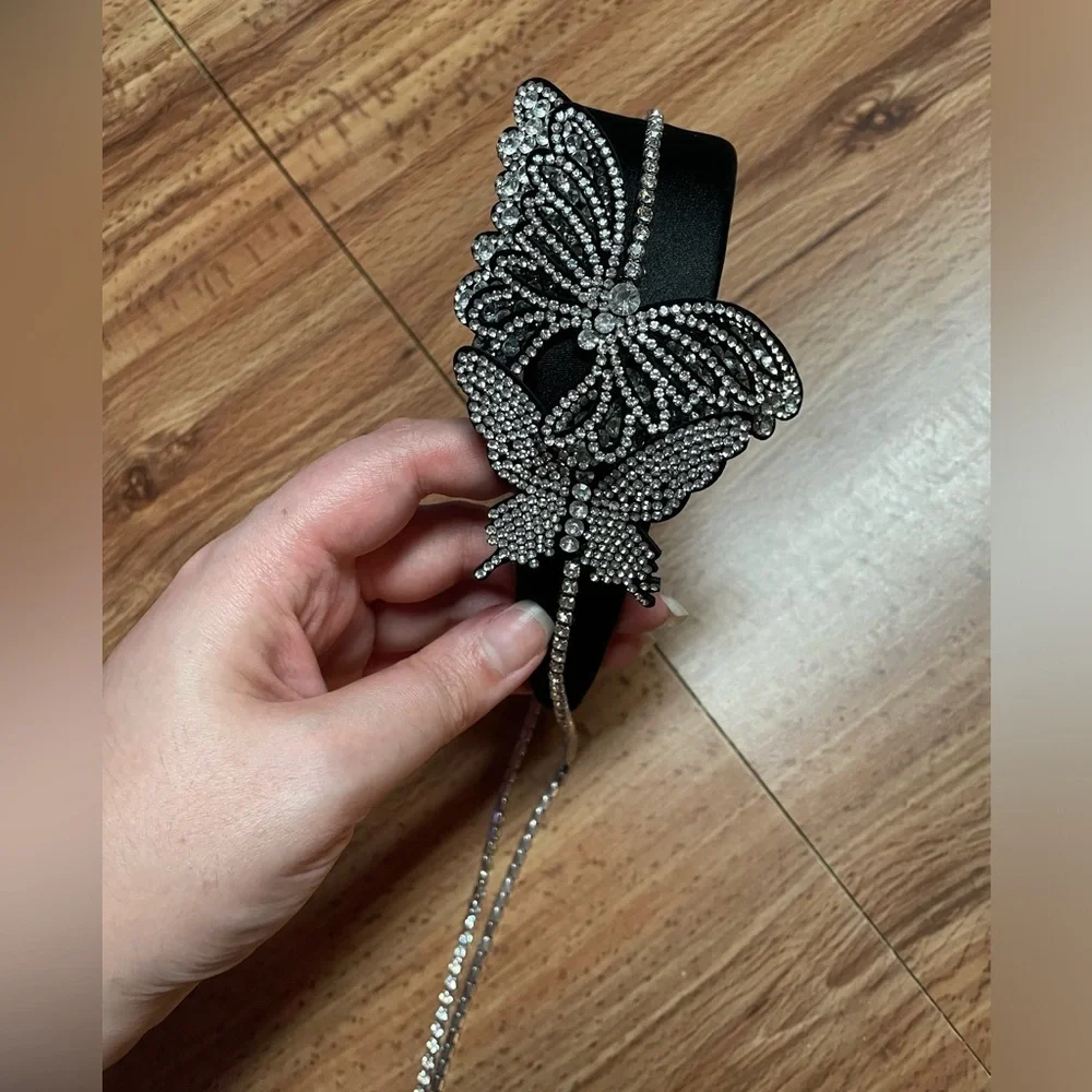 Silver Butterfly Embellished Headband